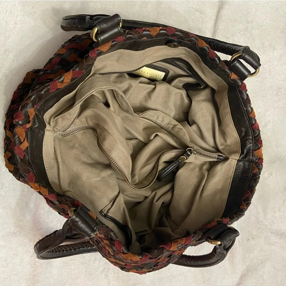 Sondra Roberts woven leather top handle handbag purse - Picture 10 of 10